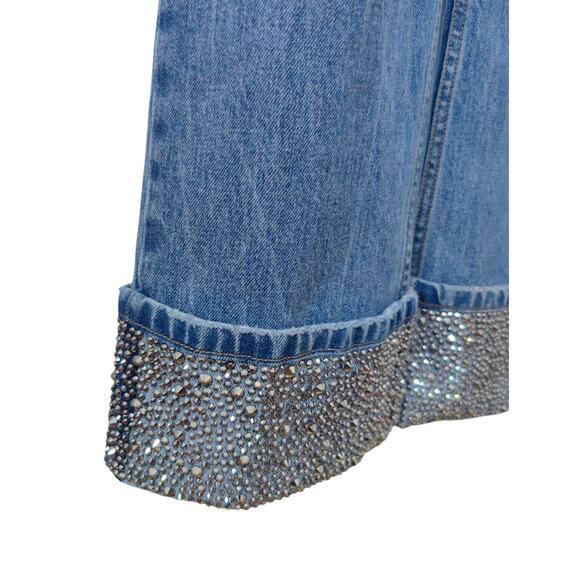 Alice + Olivia Weezy Embellished-Cuff Jeans 27 - Picture 9 of 11